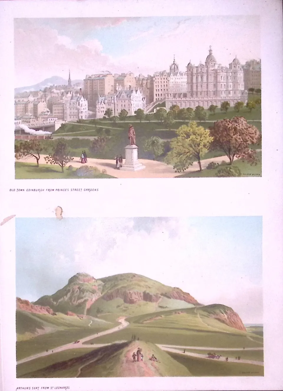 Scotland Edinburgh Arthurs Seat, Old Town Antique Print-9