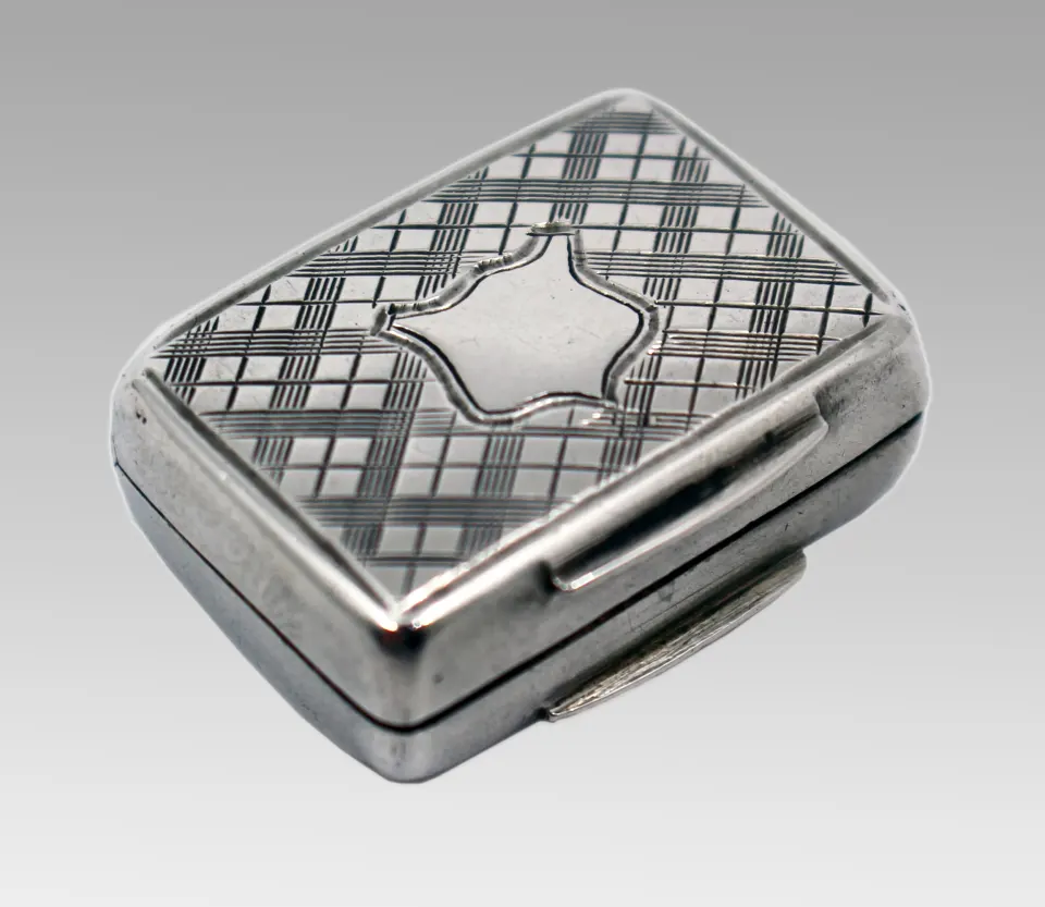 Early Victorian Solid Silver Vinaigrette by Francis Clark 1842