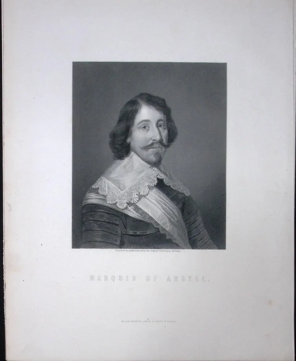 Marquis of Argyll  Scotland 1873 Antique 152 Years-Old Victorian Engraving-38