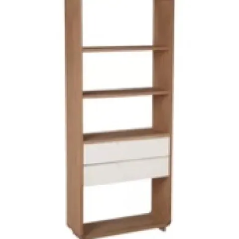 John Lewis Ebbe Gehl for John Lewis Mira Wide 2 Drawer Bookcase, Oak/White Base Broken