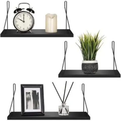 Set Of 3 Black Shelves RRP 14.99 ea