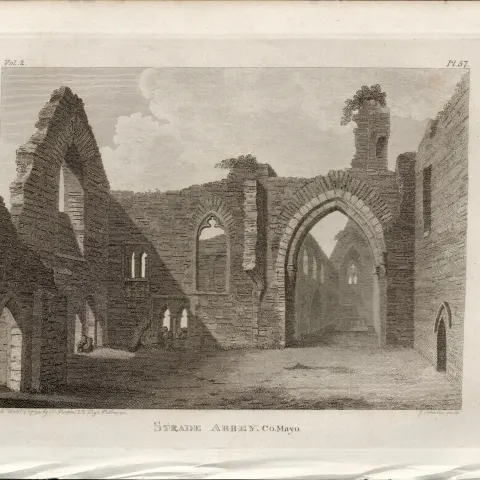 Strade Abbey Co Mayo Rare 1791 Francis Grose Antique Print.