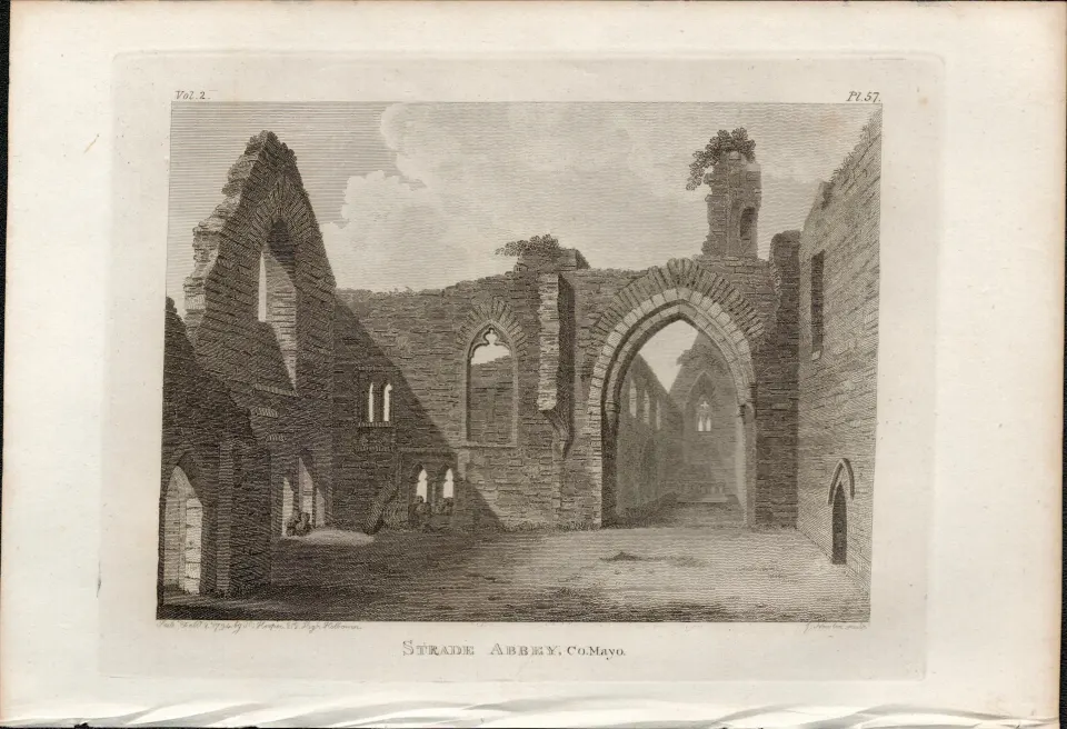 Strade Abbey Co Mayo Rare 1791 Francis Grose Antique Print.