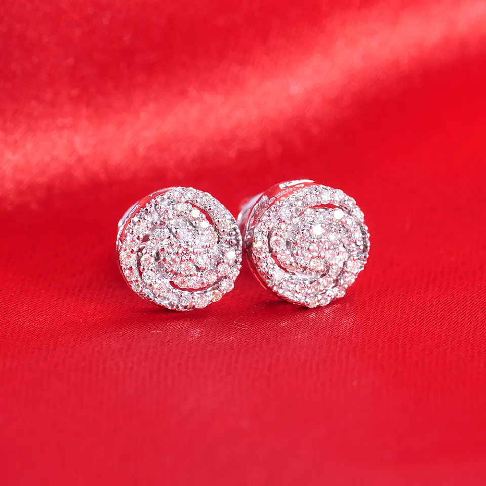 14 K/ 585 White Gold Diamond Earring Studs