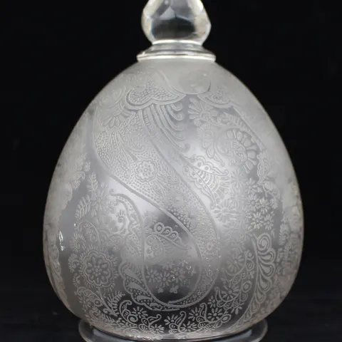Antique Edwardian Etched Glass Shade
