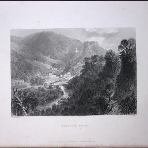 Matlock Bath Derbyshire WH Bartlett 183 Years-Old Antique Steel Engraving-24