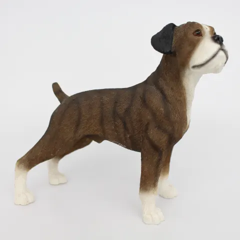 Hand Painted Leonardo Resin Boxer Dog