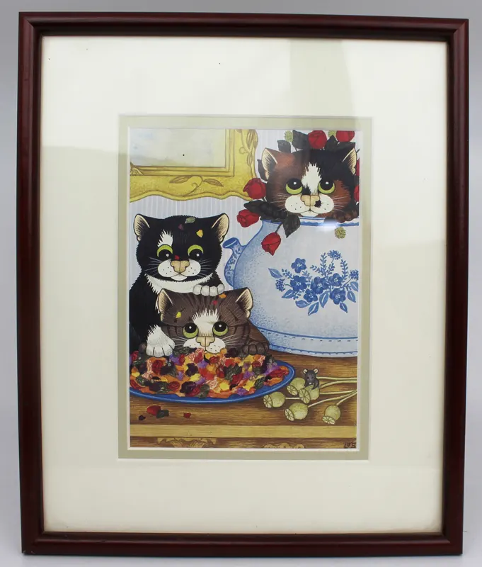 Linda Jane Smith Framed Cat Print