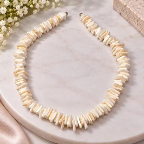 Ivory Shell Chip Bead Necklace