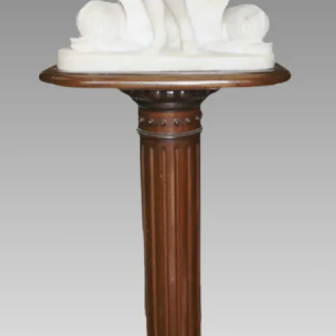 Early 19th c. Marble Sculpture of Venus on Mahogany Pedestal