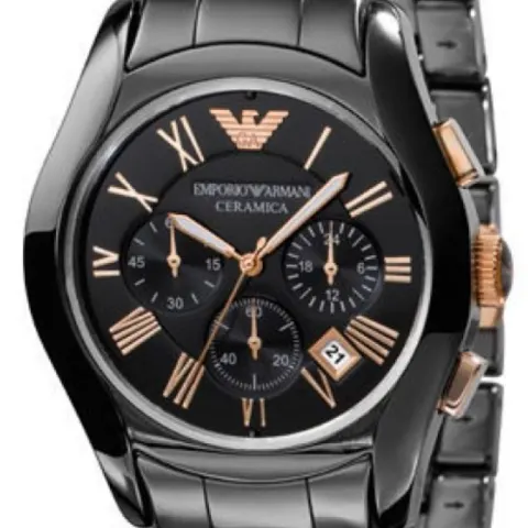 Emporio Armani AR1410 Men's Ceramica Rose Gold & Black Quartz Chronograph Watch