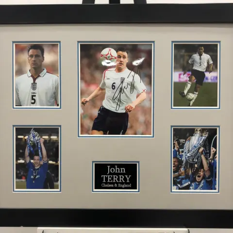 JOHN TERRY framed original signature presentation.