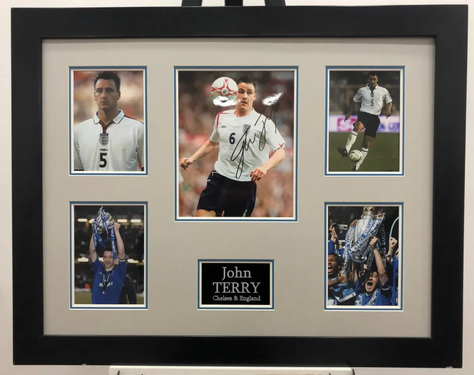 JOHN TERRY framed original signature presentation.