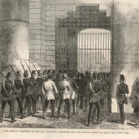 Fenian Conspiracy  Prisoners Marching to Cork Prison Print
