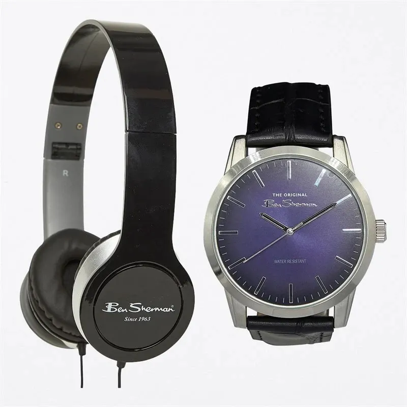 Ben Sherman Mens Watch And Headphones Gift Set RRP £39.99 L2b sku-4554