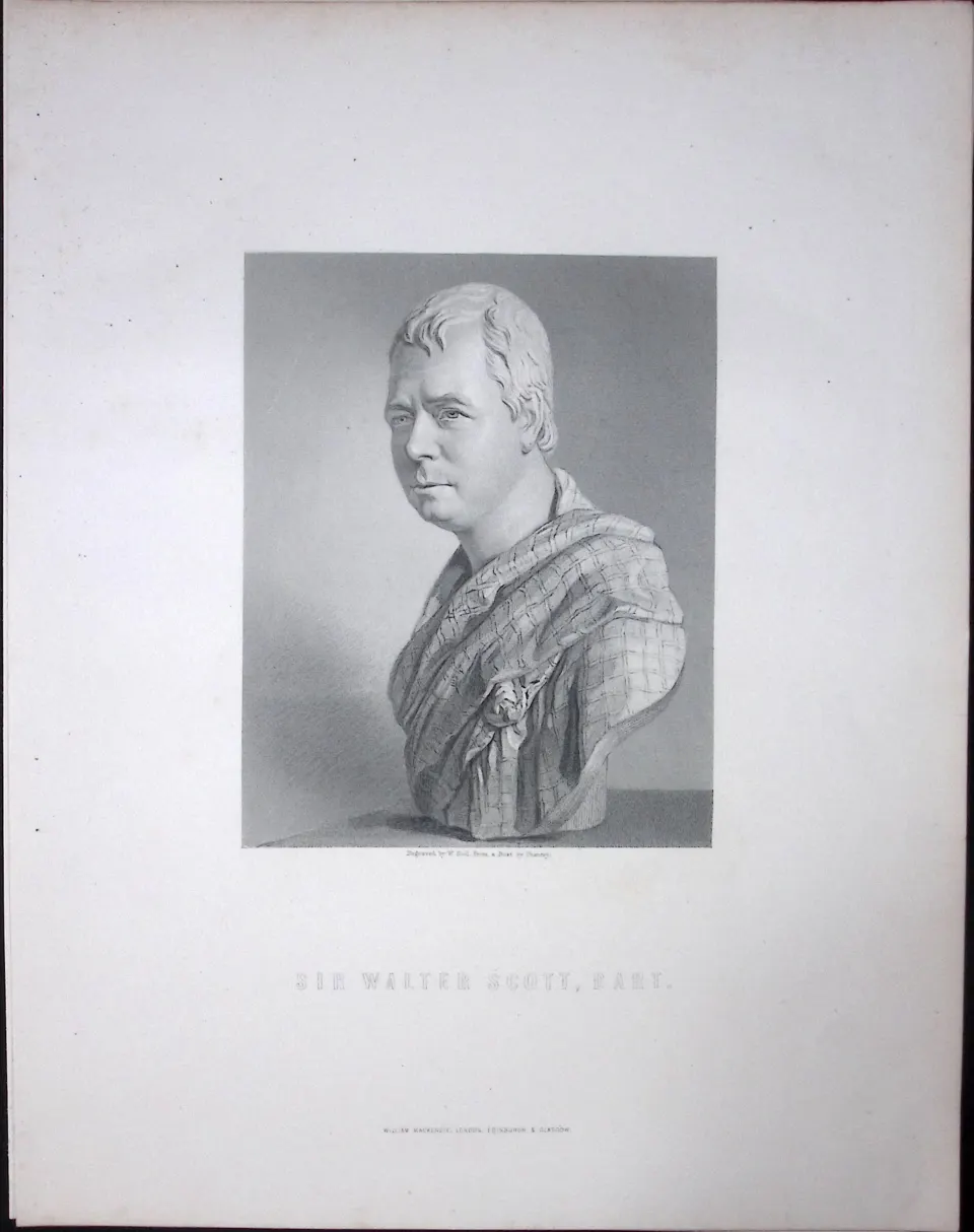 Sir Walter Scott  Scotland 1873 Antique 152 Years-Old Victorian Engraving-48