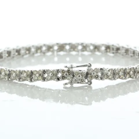 18ct White Gold Tennis Diamond Bracelet 6.5 Inch 3.20 Carats