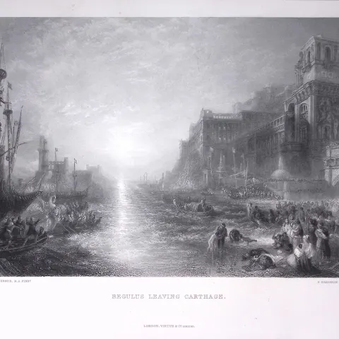 J.M.W Turner Mercury And Argus Antique Large Steel Engraving-20-TR