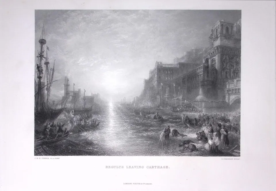 J.M.W Turner Mercury And Argus Antique Large Steel Engraving-20-TR
