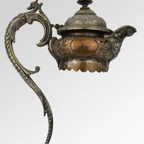 Antique Silver Plated Claret Jug Top Spout & Handle