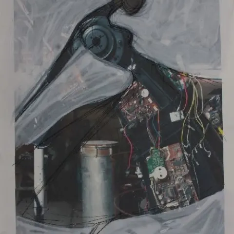 Adeola Balogun (Nigerian b.1966) Gyration, One off/UNIQUE, Mixed Media On Cardboard, 2020