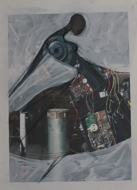 Adeola Balogun (Nigerian b.1966) Gyration, One off/UNIQUE, Mixed Media On Cardboard, 2020