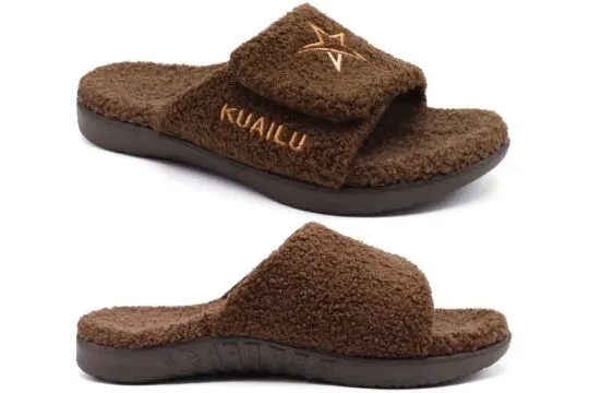 8 x Mens House Slippers Adjustable Winter Warm Open Toe Slider RRP £25.99 ea L3