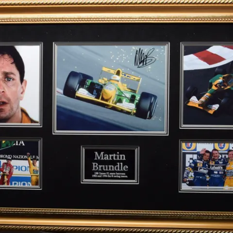 MARTIN BRUNDLE original signature presentation.