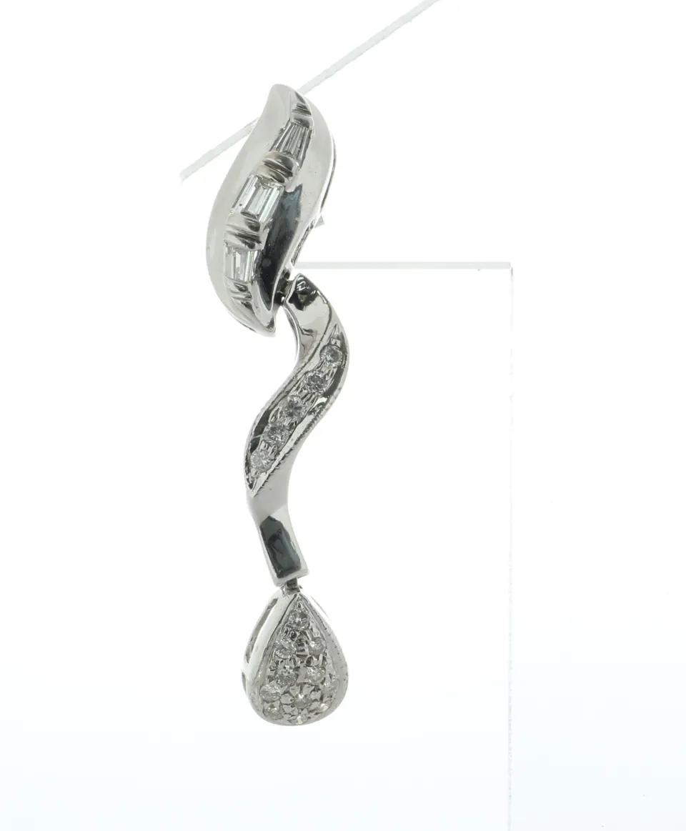 14ct Gold Ladies Drop Diamond Earring 0.60 Carats