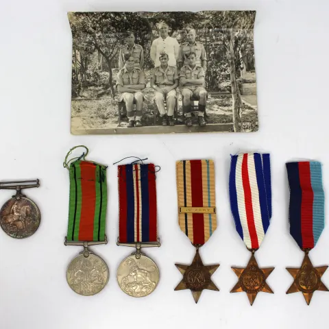 WWI & WWII Medal Group to Pte. J. Rowland, Devon Regiment, with Photograph