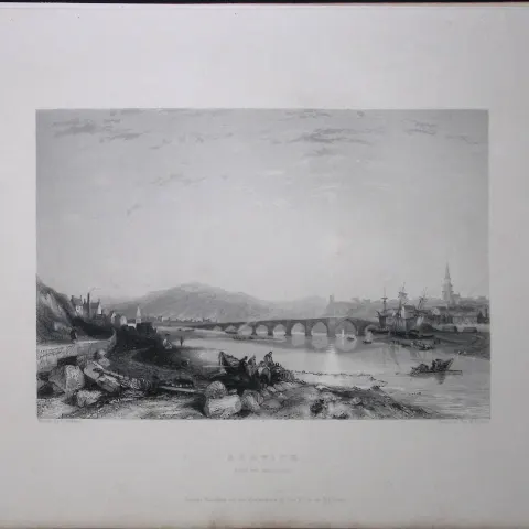 Berwick Upon Tweed Northumberland WH Bartlett 183 Years-Old Antique Steel Engraving-50