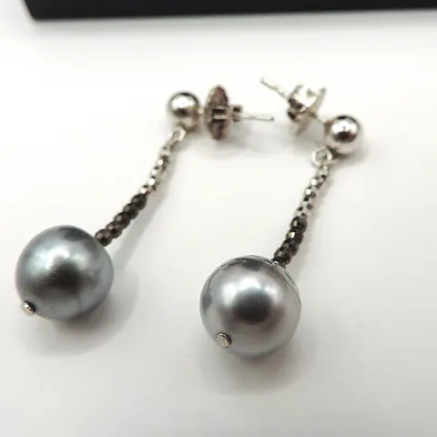 Sterling Silver Cultured Pearl Earrings New With Gift Pouch