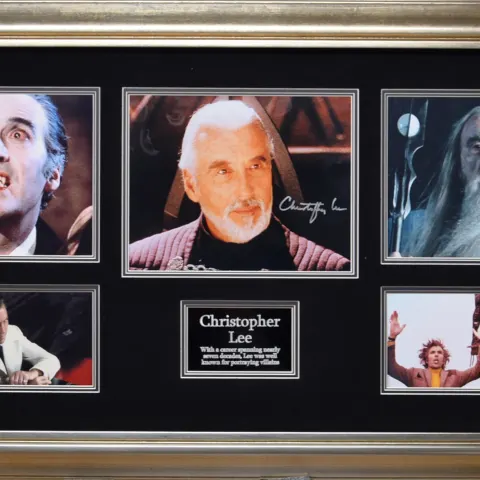 CHRISTOPHER LEE original signature presentation.