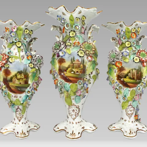Garniture of Antique Coalbrookdale Vases c.1840