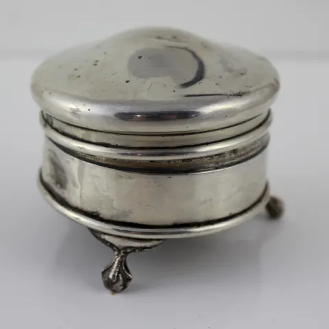 Sterling Silver Velvet Lined Pin Cushion Birmingham 1920