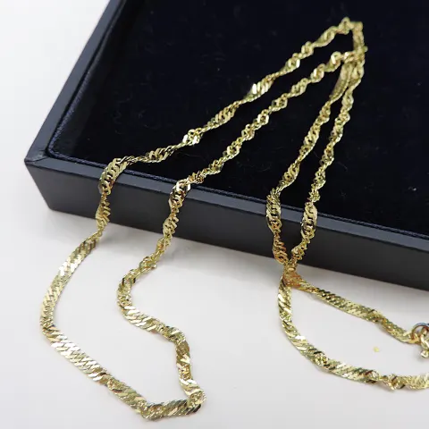 Italian Gold On 925 Sterling Silver Chain Necklace New With Gift Pouch