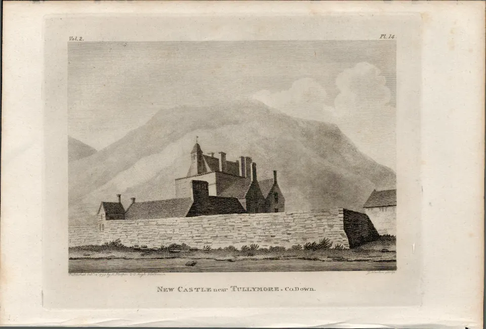 New Castle Tullamore Co Down Rare 1791 Francis Grose Antique