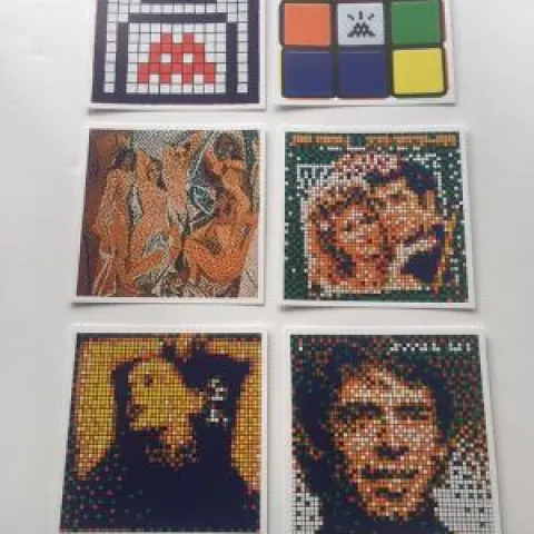 Invader (b. 1969-) "Rubikcubist"  11 Invader Postcard Kit, SOLD OUT MIMA Belgium, 2022