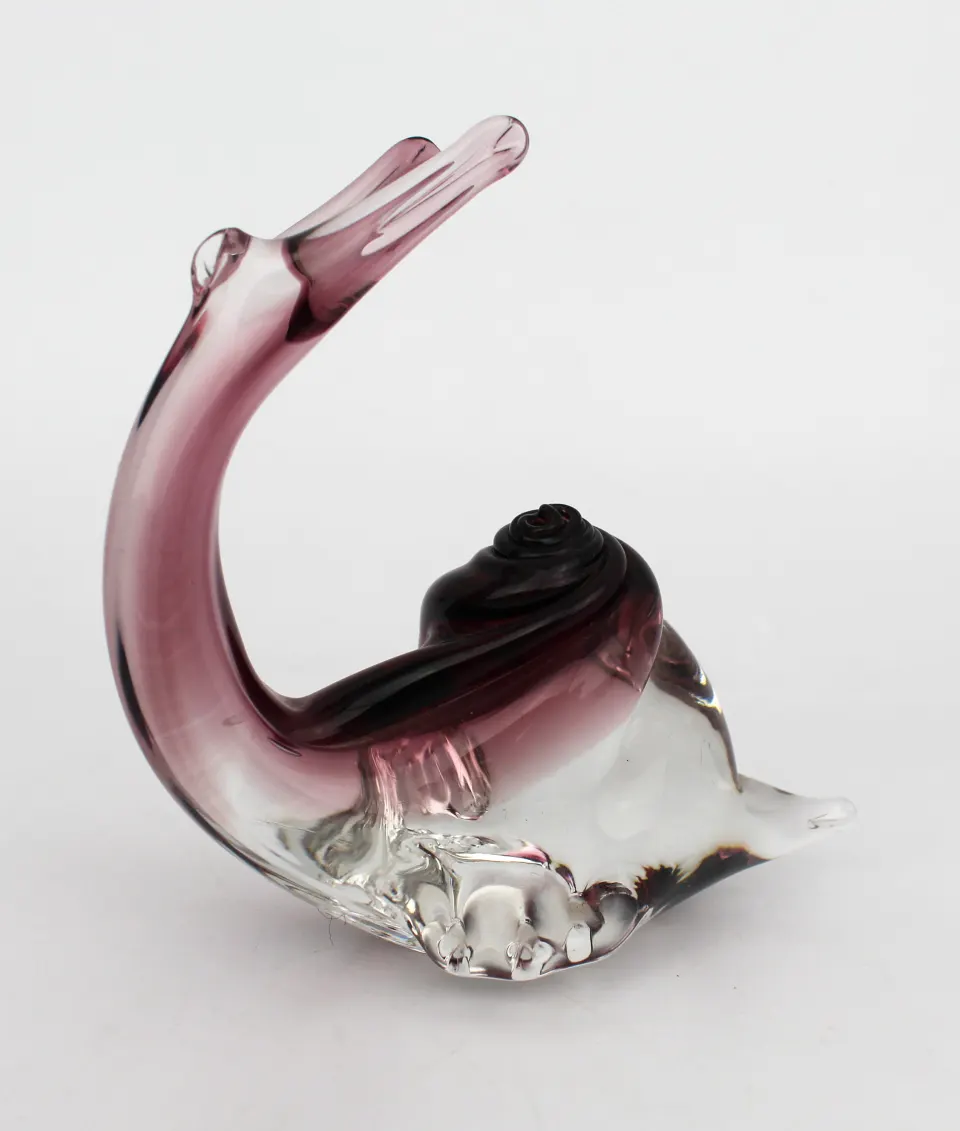 Vintage Glass Snail Sculpture