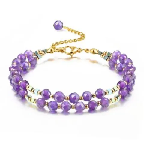 9 x Crystal Bracelet for Women 5mm Gemstone Lb46
