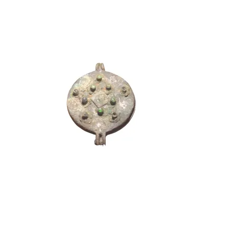 Antiquities: Rare Medieval Mirror Case, With Glass Inserts, 14th Century AD (£6 UK £15 Int Post)