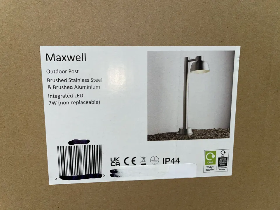 5 x Maxwell Outdoor Post Lights, Brushed Brushed Stainless Steel L30d