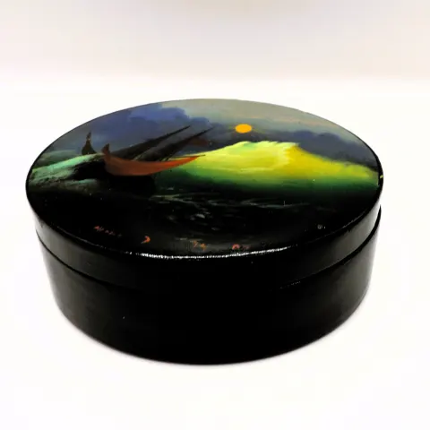 Vintage Russian Hand Painted Lacquer Box