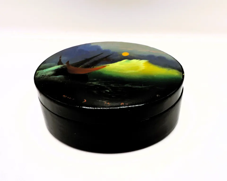 Vintage Russian Hand Painted Lacquer Box