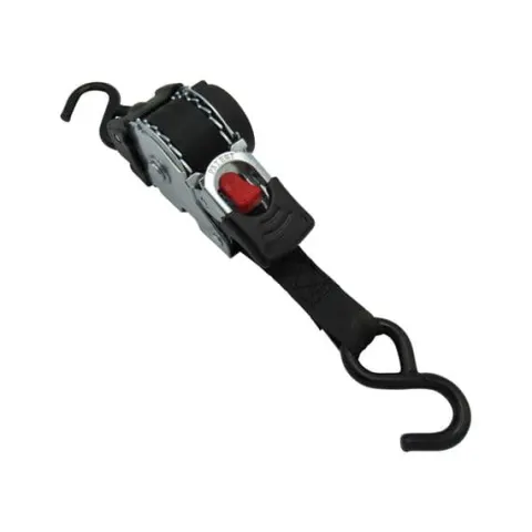 8 X 25mm x 3 metre RETRACTABLE AUTO RATCHET TIE DOWN STRAPS with S HOOKS (BS 600 daN)