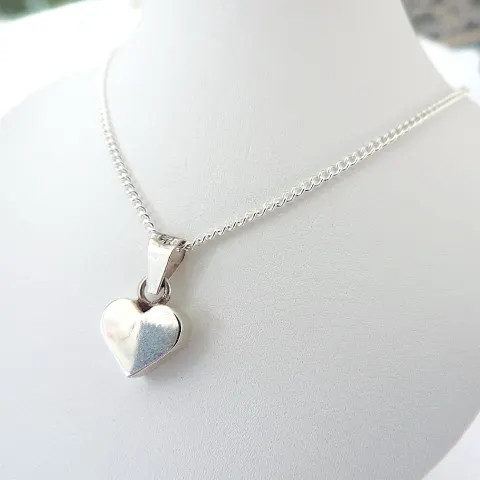 Vintage 925 Silver Heart Pendant Necklace