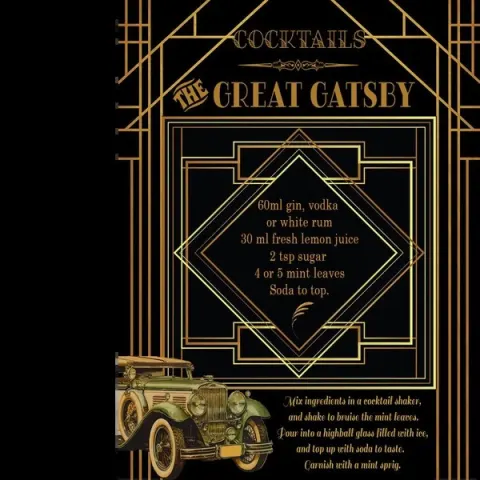 Great Gatsby Swinging 1920's American Art Deco Cocktail Metal Wall Art