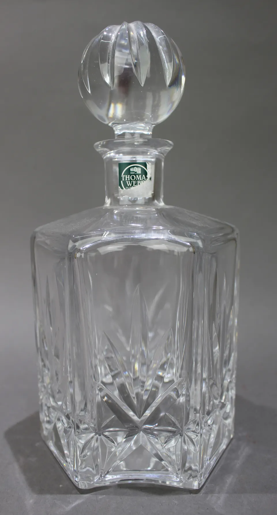 Vintage Thomas Webb Crystal Hexagonal Shaped Spirit Decanter