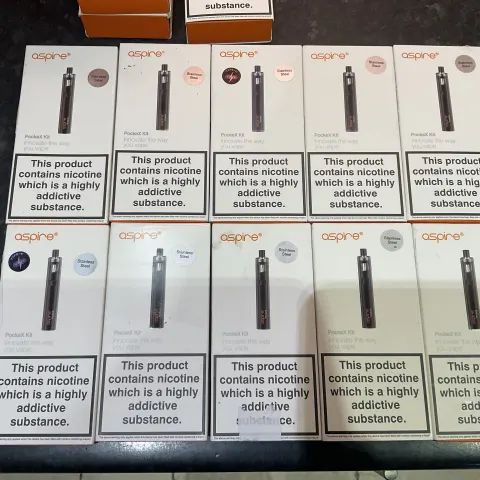 JOBLOT 10 x ASPIRE POCEX KIT VAPE PENS STAINLESS STEEL RRP £200
