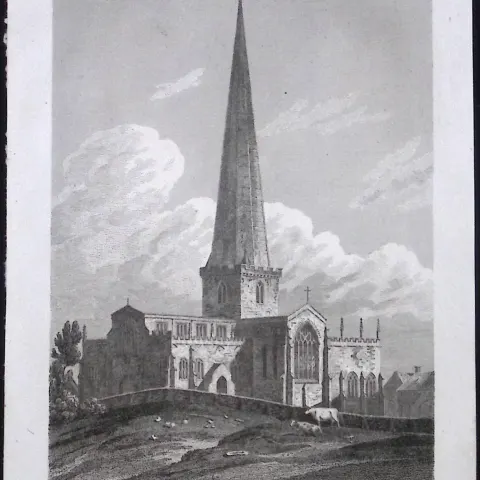 Hemingbrough Yorkshire Antique 213 Years-Old Steel-Engraving-26